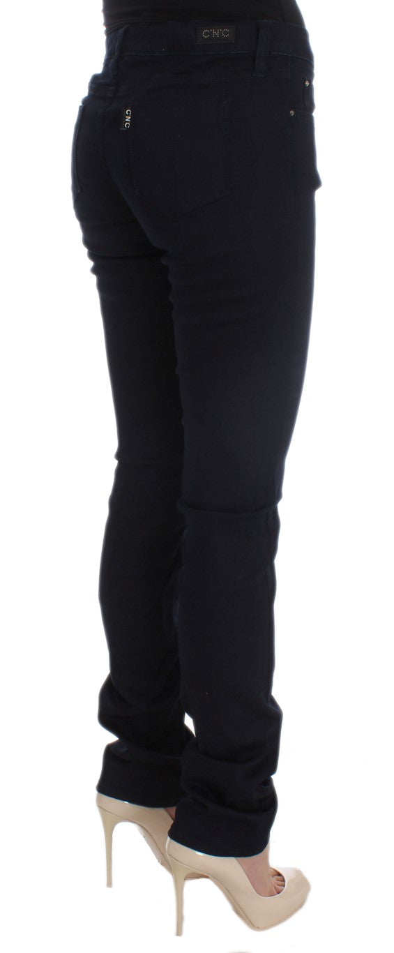 Costume National Blue Cotton Blend Slim Fit Women's Jeans