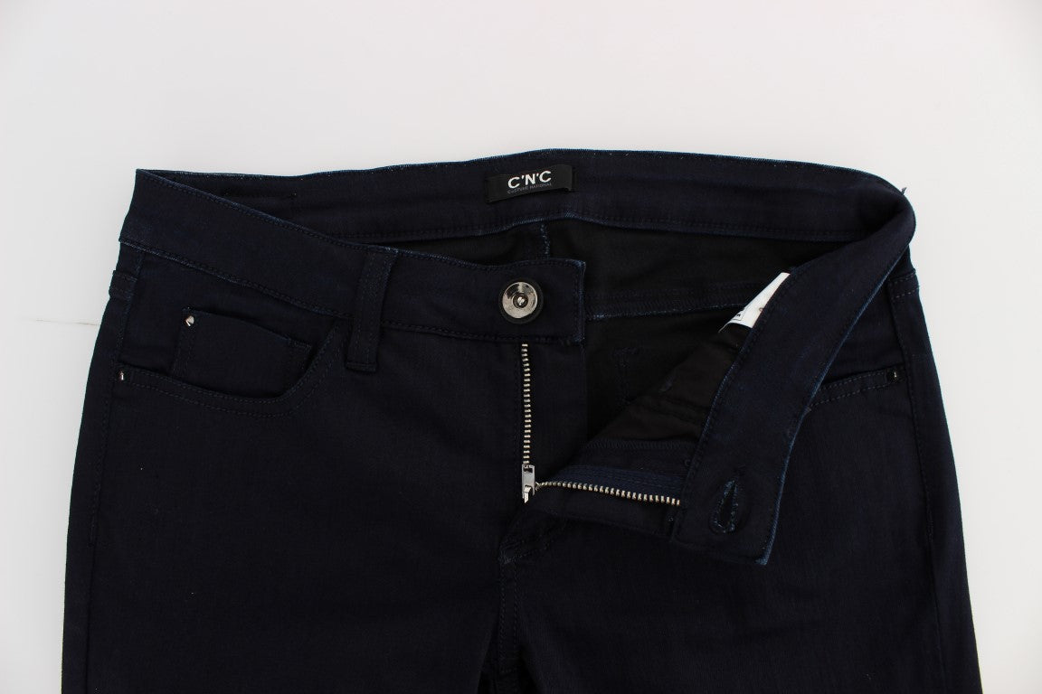 Costume National Blue Cotton Blend Slim Fit Women's Jeans