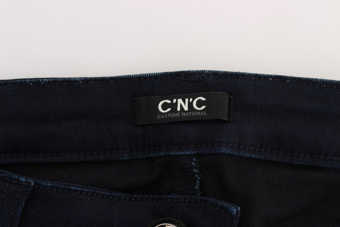Costume National Blue Cotton Blend Slim Fit Women's Jeans
