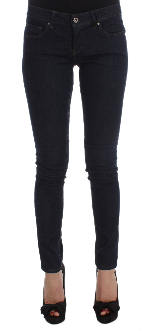 Costume National Blue Cotton Blend Slim Fit Women's Jeans