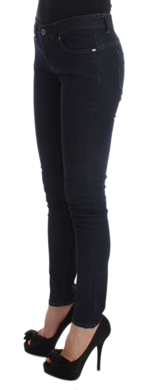Costume National Blue Cotton Blend Slim Fit Women's Jeans