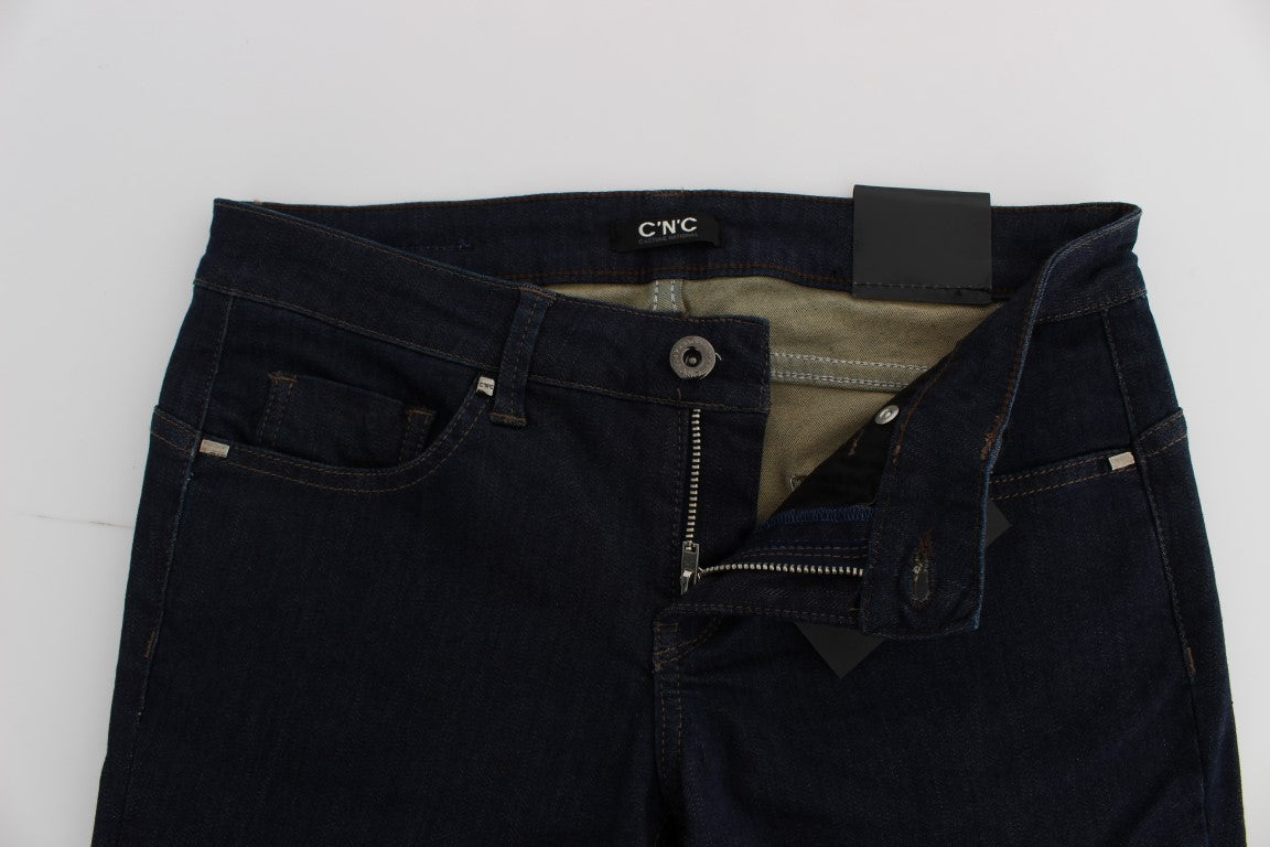 Costume National Blue Cotton Blend Slim Fit Women's Jeans