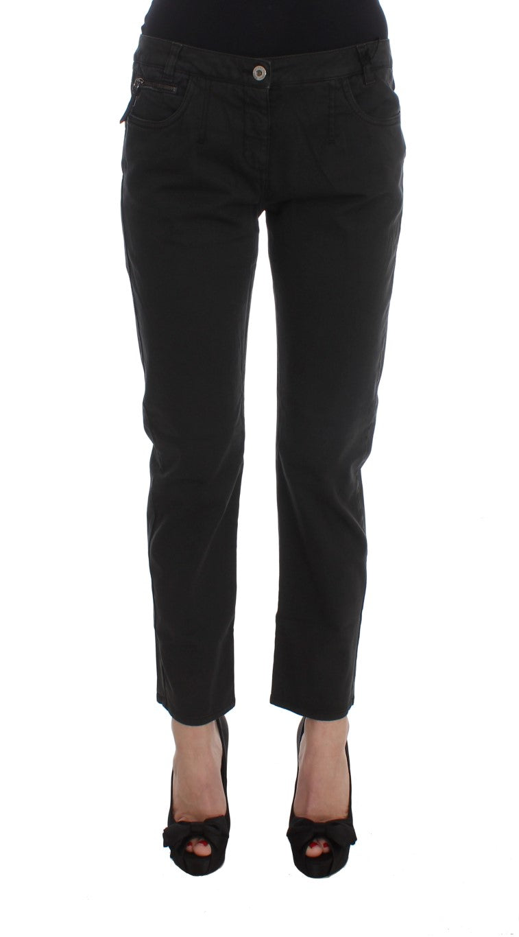 Costume National Black Cotton Capri Cropped Denim Women's Jeans