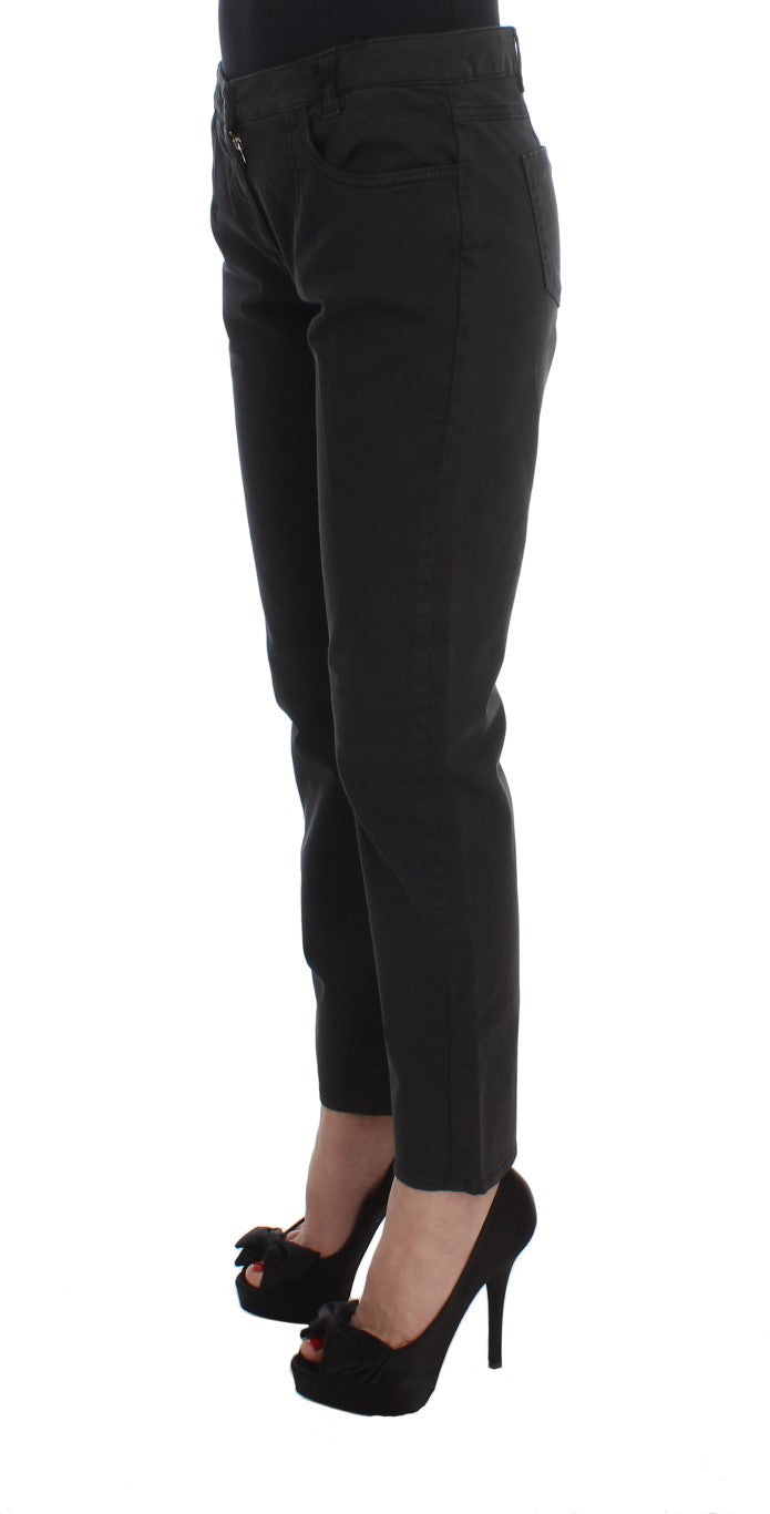 Costume National Black Cotton Capri Cropped Denim Women's Jeans