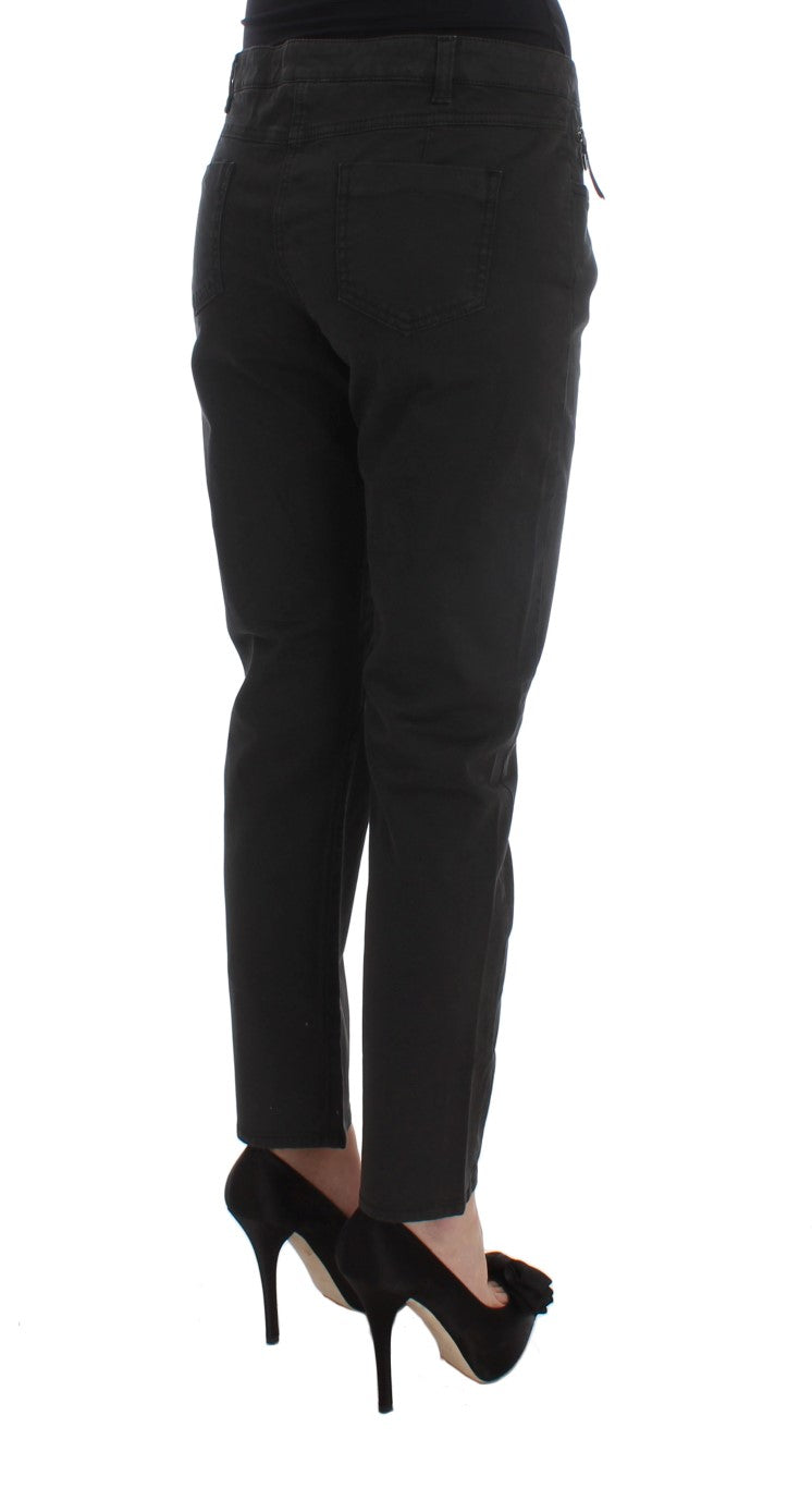 Costume National Black Cotton Capri Cropped Denim Women's Jeans