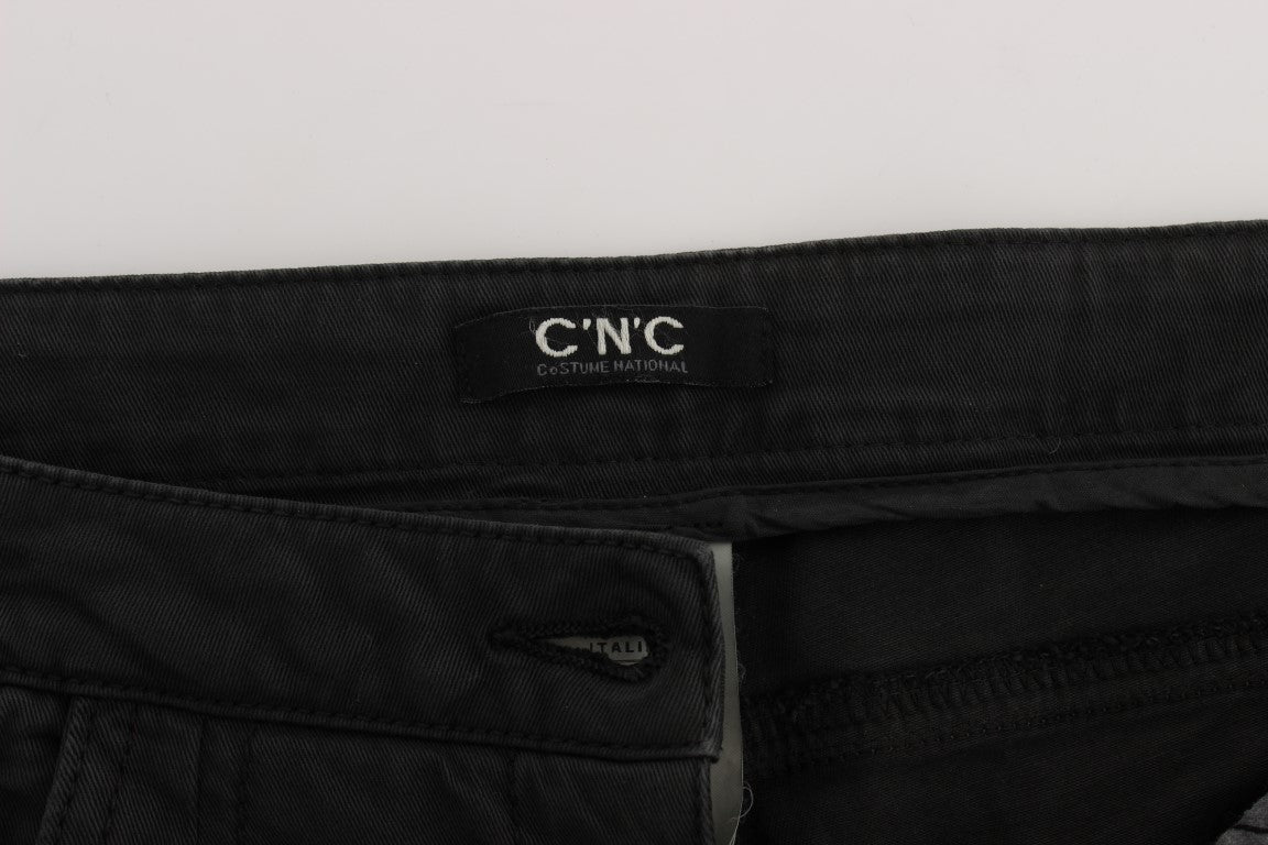 Costume National Black Cotton Capri Cropped Denim Women's Jeans