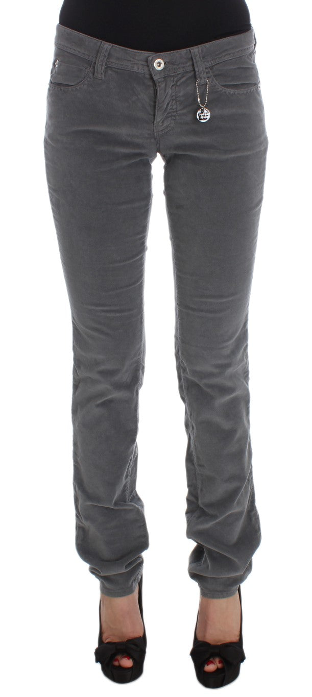 Costume National Gray Cotton Super Slim Corduroys Women's Jeans