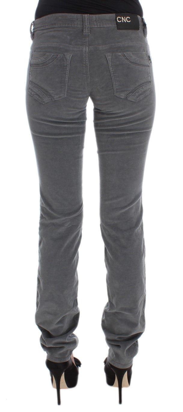 Costume National Gray Cotton Super Slim Corduroys Women's Jeans