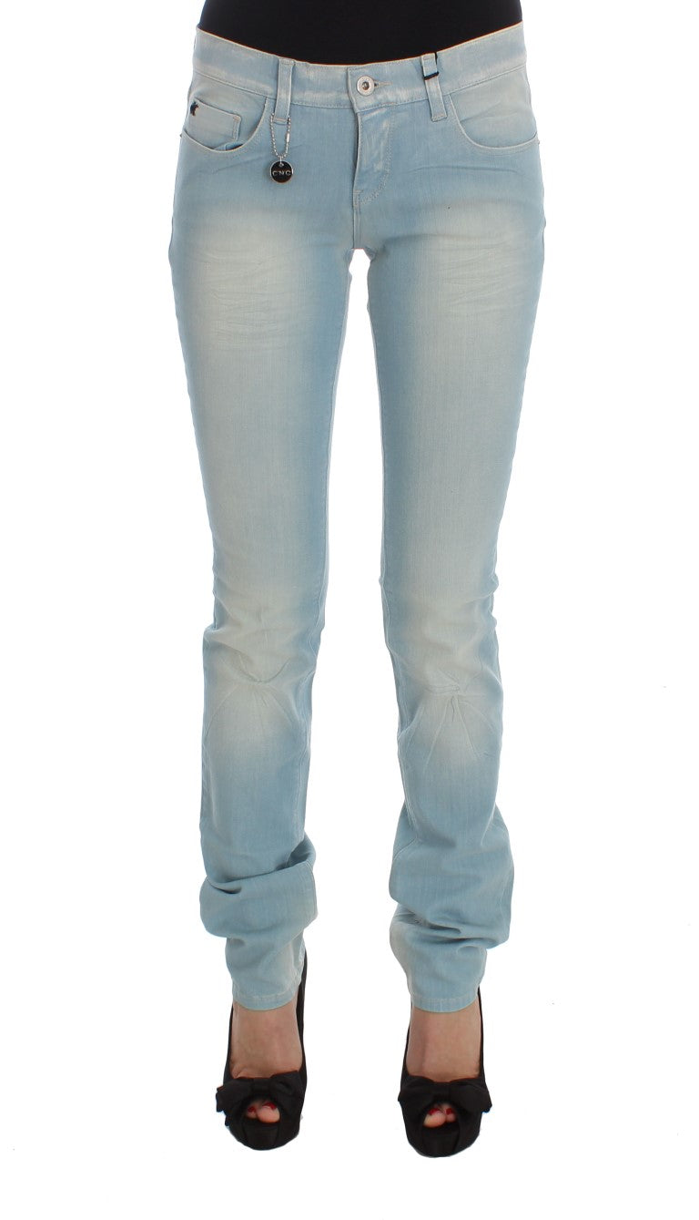 Costume National Blue Cotton Blend Super Slim Fit Women's Jeans