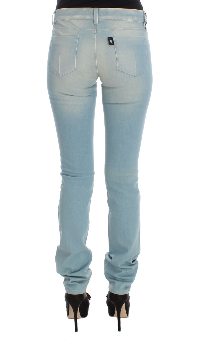 Costume National Blue Cotton Blend Super Slim Fit Women's Jeans