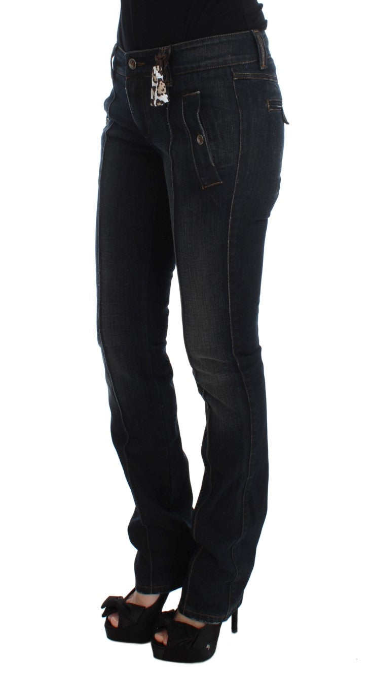 Ermanno Scervino Blue Wash Cotton Slim Fit Women's Jeans