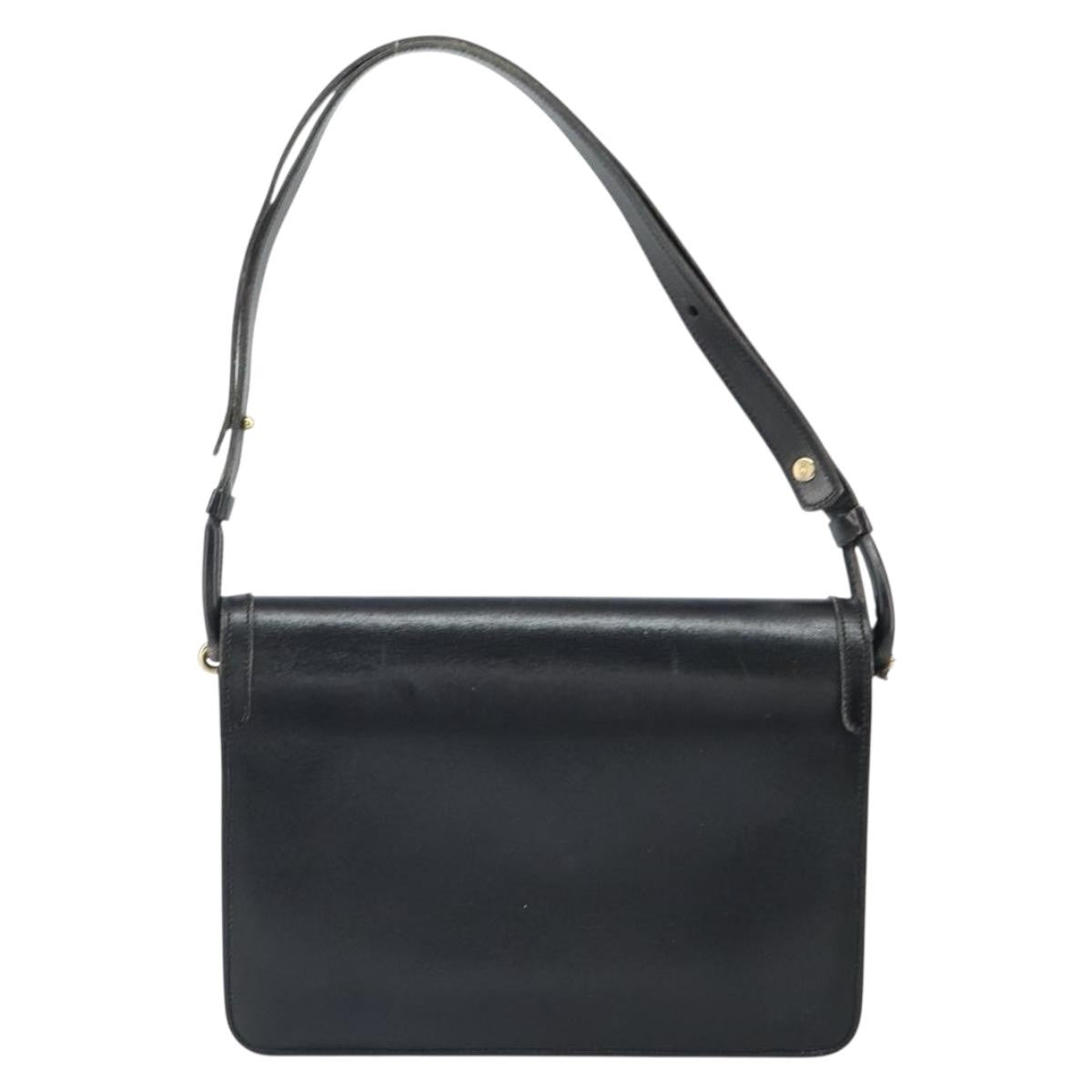 Christian Dior Shoulder Leather Black Leather Shoulder Bag Bag (Pre-Owned)