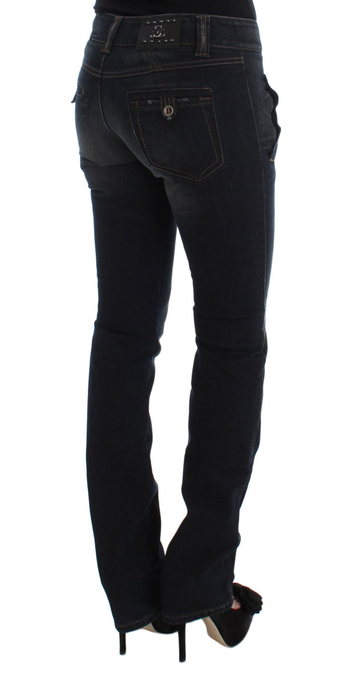 Ermanno Scervino Blue Wash Cotton Slim Fit Women's Jeans