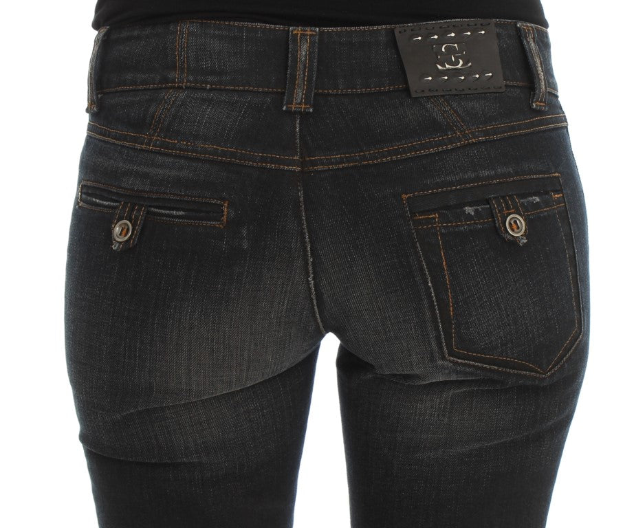 Ermanno Scervino Blue Wash Cotton Slim Fit Women's Jeans