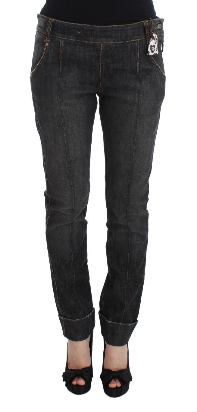 Ermanno Scervino Gray Cotton Slim Fit Denim Women's Jeans