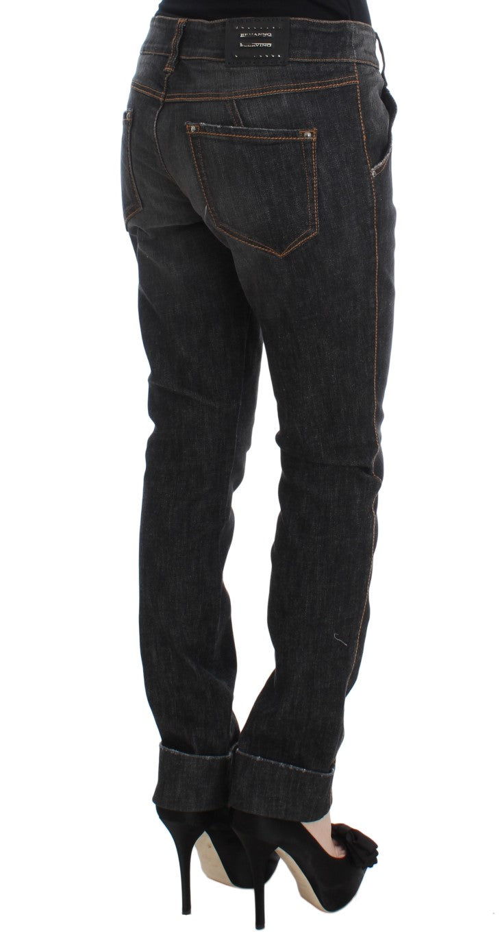 Ermanno Scervino Gray Cotton Slim Fit Denim Women's Jeans