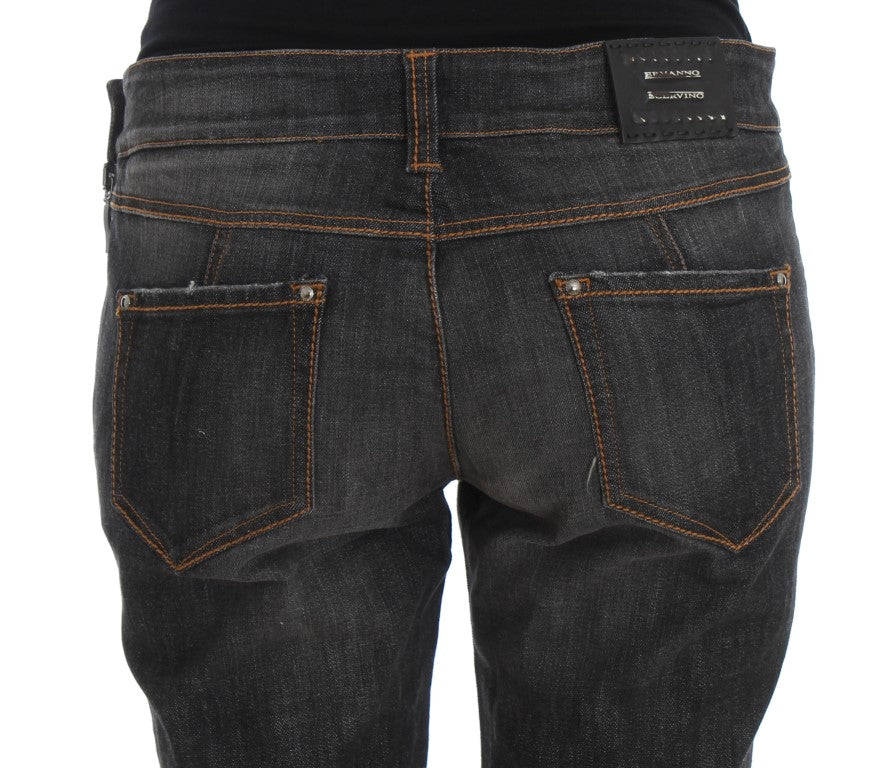 Ermanno Scervino Gray Cotton Slim Fit Denim Women's Jeans