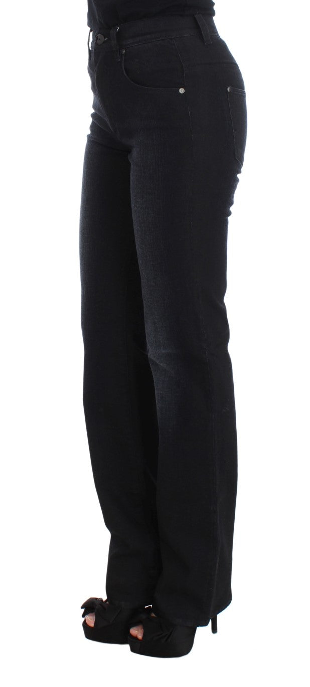 Ermanno Scervino Blue Cotton Blend Slim Fit Bootcut Women's Jeans