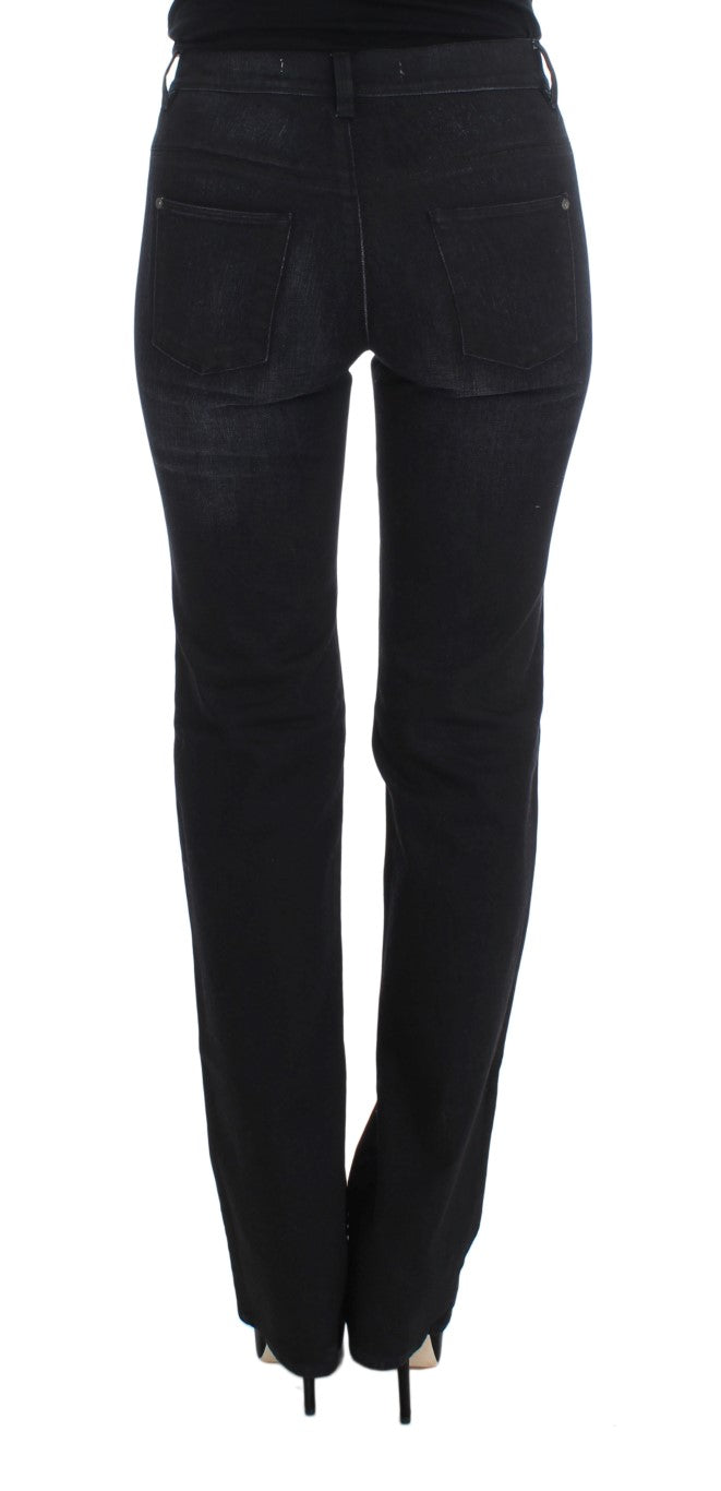 Ermanno Scervino Blue Cotton Blend Slim Fit Bootcut Women's Jeans
