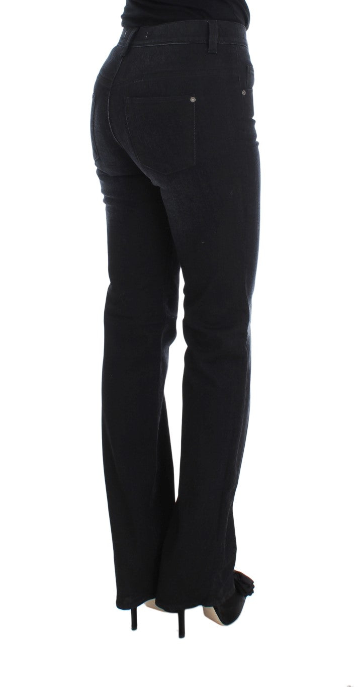 Ermanno Scervino Blue Cotton Blend Slim Fit Bootcut Women's Jeans