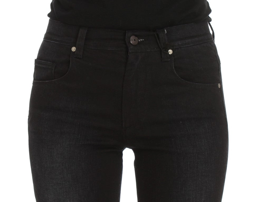 Ermanno Scervino Blue Cotton Blend Slim Fit Bootcut Women's Jeans