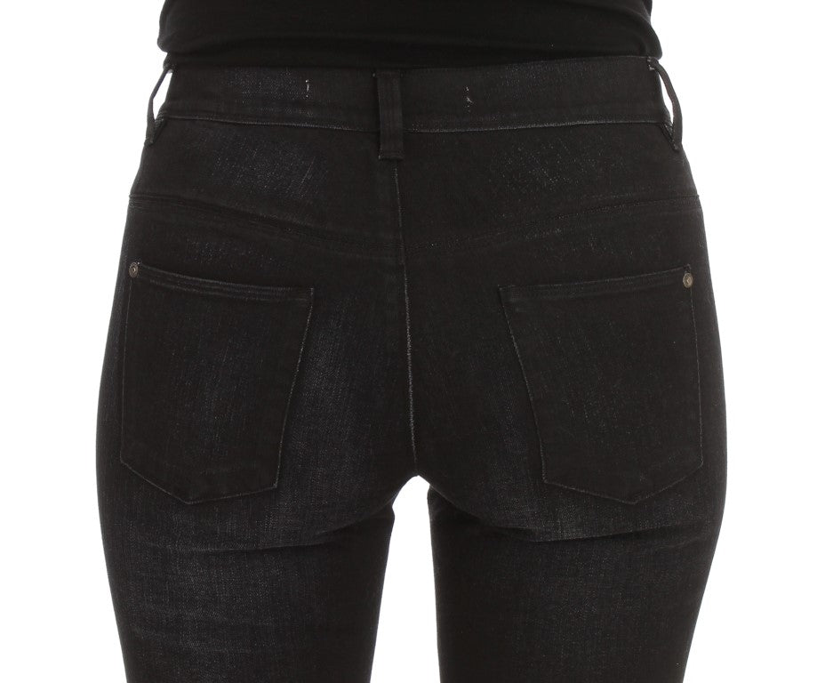 Ermanno Scervino Blue Cotton Blend Slim Fit Bootcut Women's Jeans