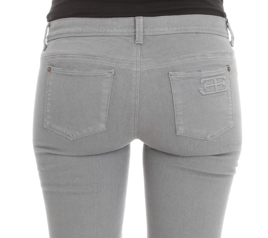 Ermanno Scervino Blue Cotton Blend Slim Fit Bootcut Women's Jeans