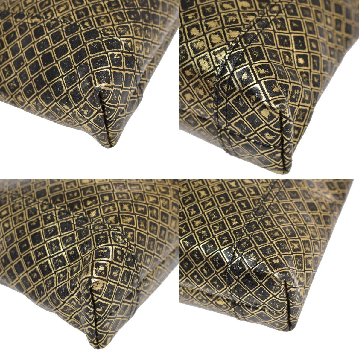 Bottega Veneta Messenger Butterfly Intrecciomirage Intarsio Leather Gold Leather Handbag (Pre-Owned)