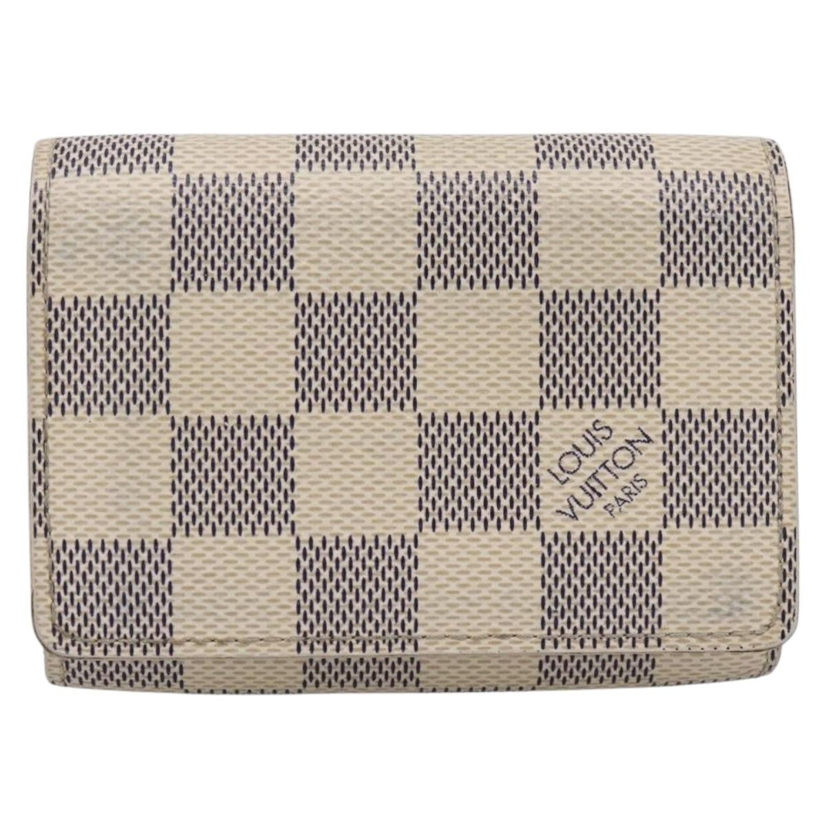 Louis Vuitton Envelope Business Card Holder Damier White Canvas Card Holders Accessory (Pre-Owned)