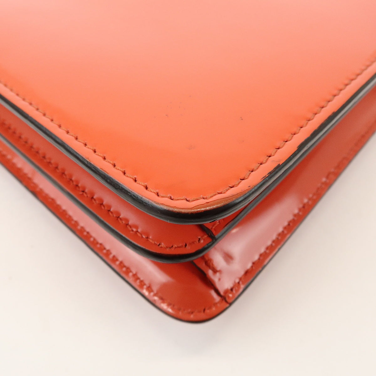 Gucci Interlocking Patent Orange Patent_Leather Shoulder Bag Bag (Pre-Owned)