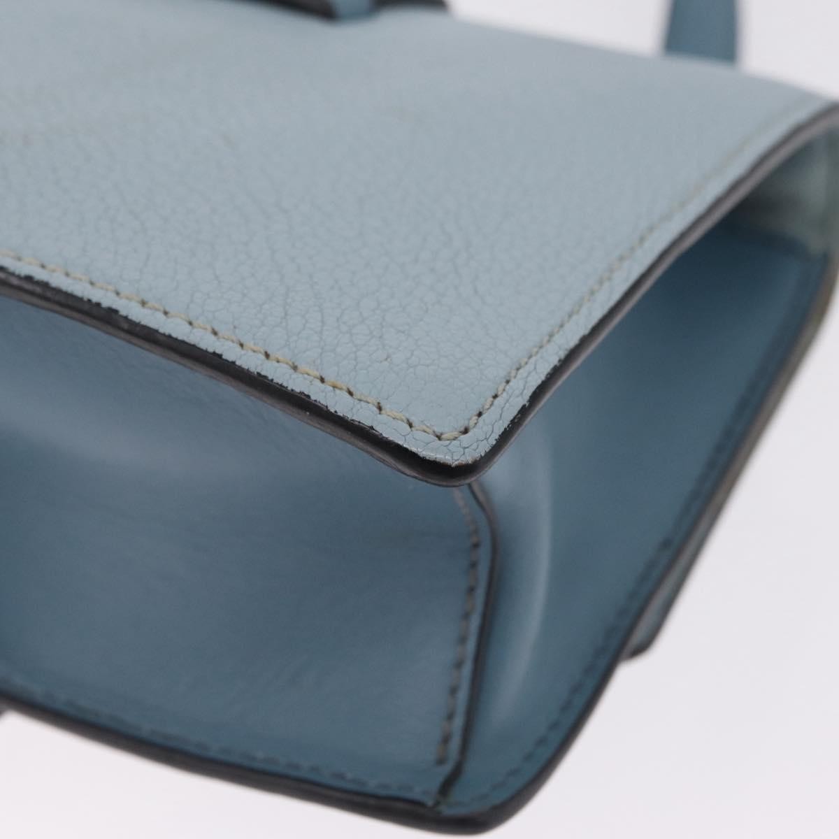 Miu Miu Madras Crystal Buckle Leather Blue Leather Shoulder Bag Bag (Pre-Owned)