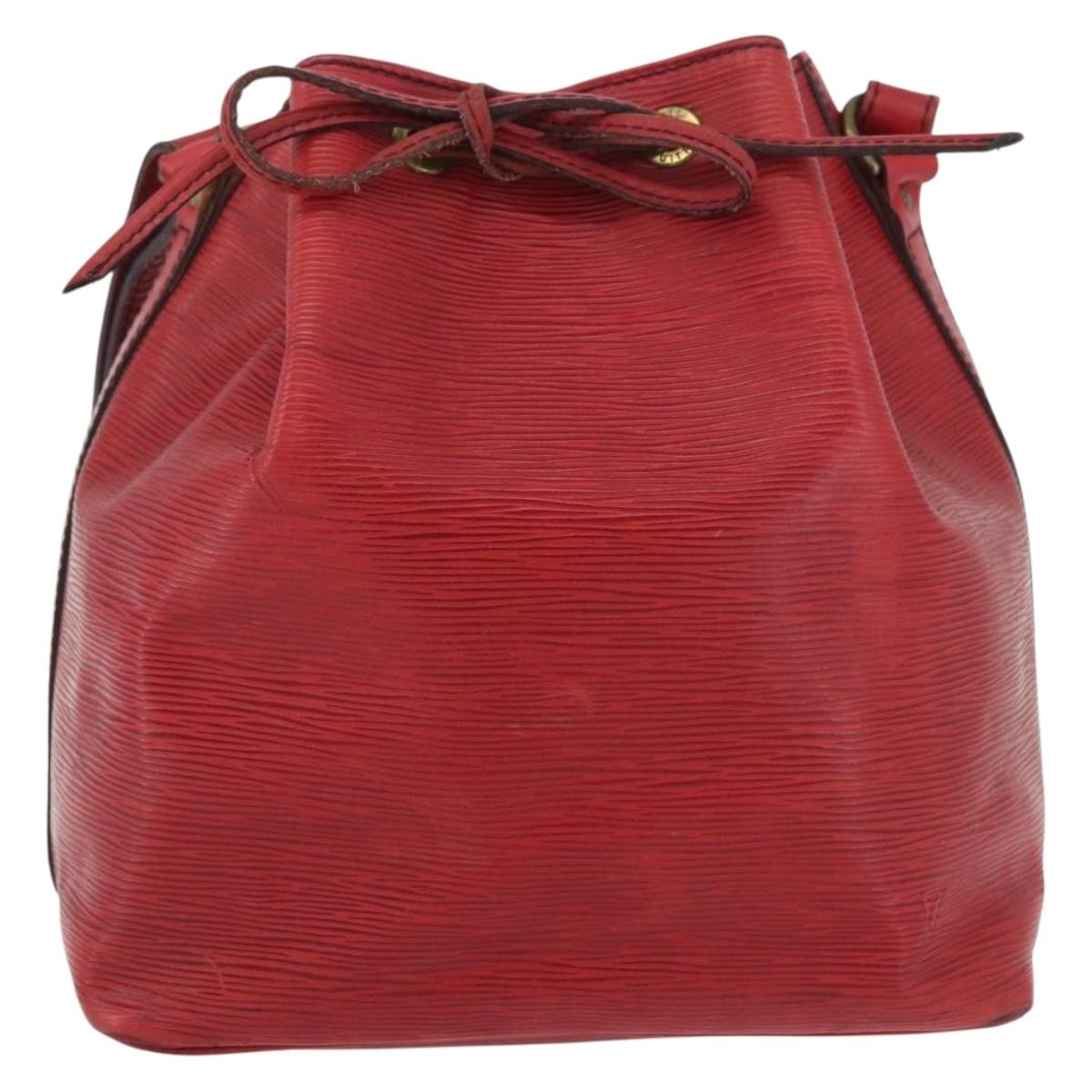 Louis Vuitton Petit Noe Monogram Canvas Red Leather Shoulder Bag Bag (Pre-Owned)