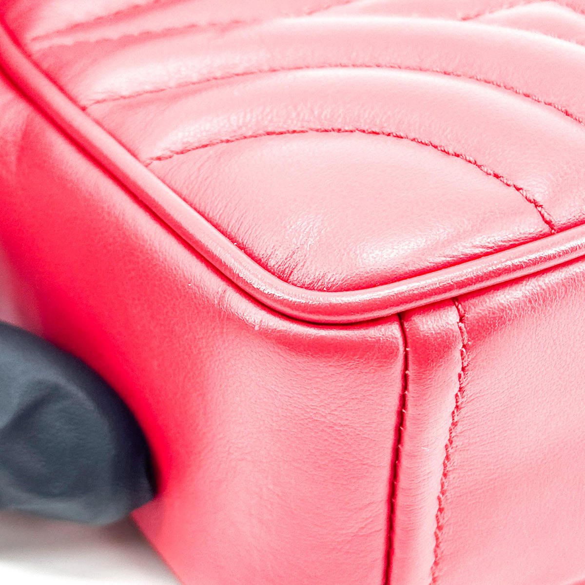 Prada Camera Diagramme Quilted Leather Red Leather Handbag (Pre-Owned)