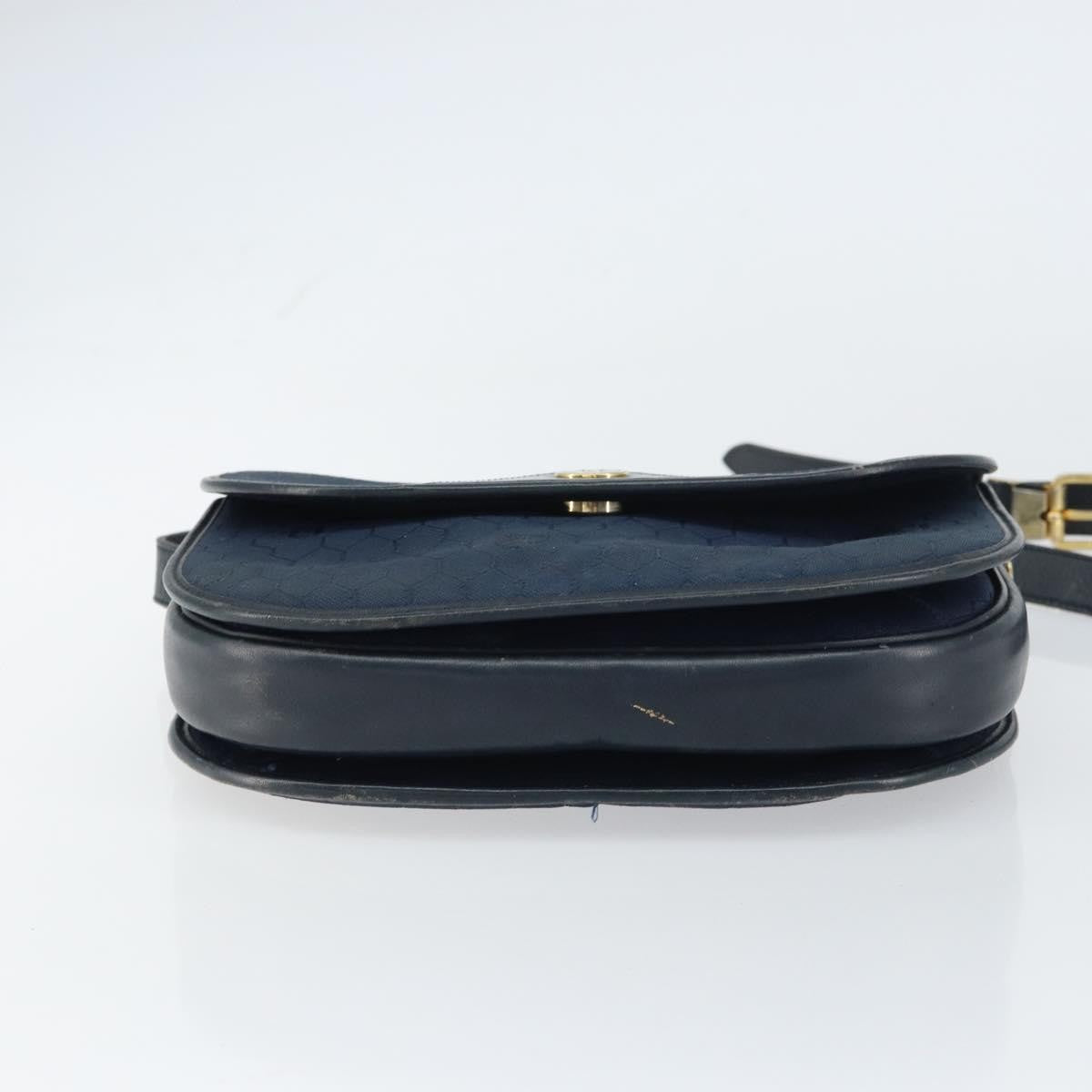 Christian Dior Vintage Honeycomb Canvas Navy Canvas Shoulder Bag Bag (Pre-Owned)