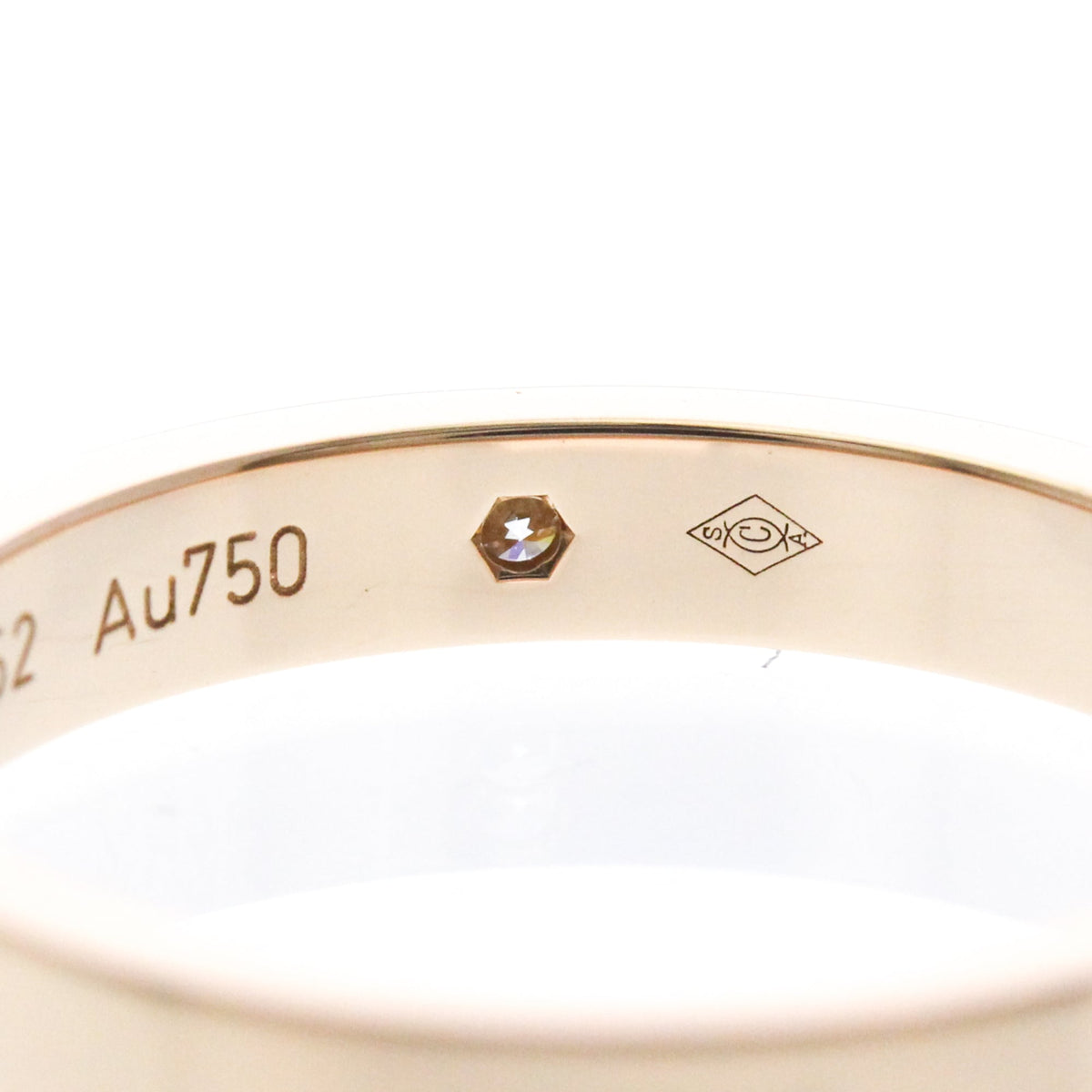 Cartier C De Cartier Wedding Band Platinum With Diamond Gold Pink_Gold Ring Jewelry (Pre-Owned)