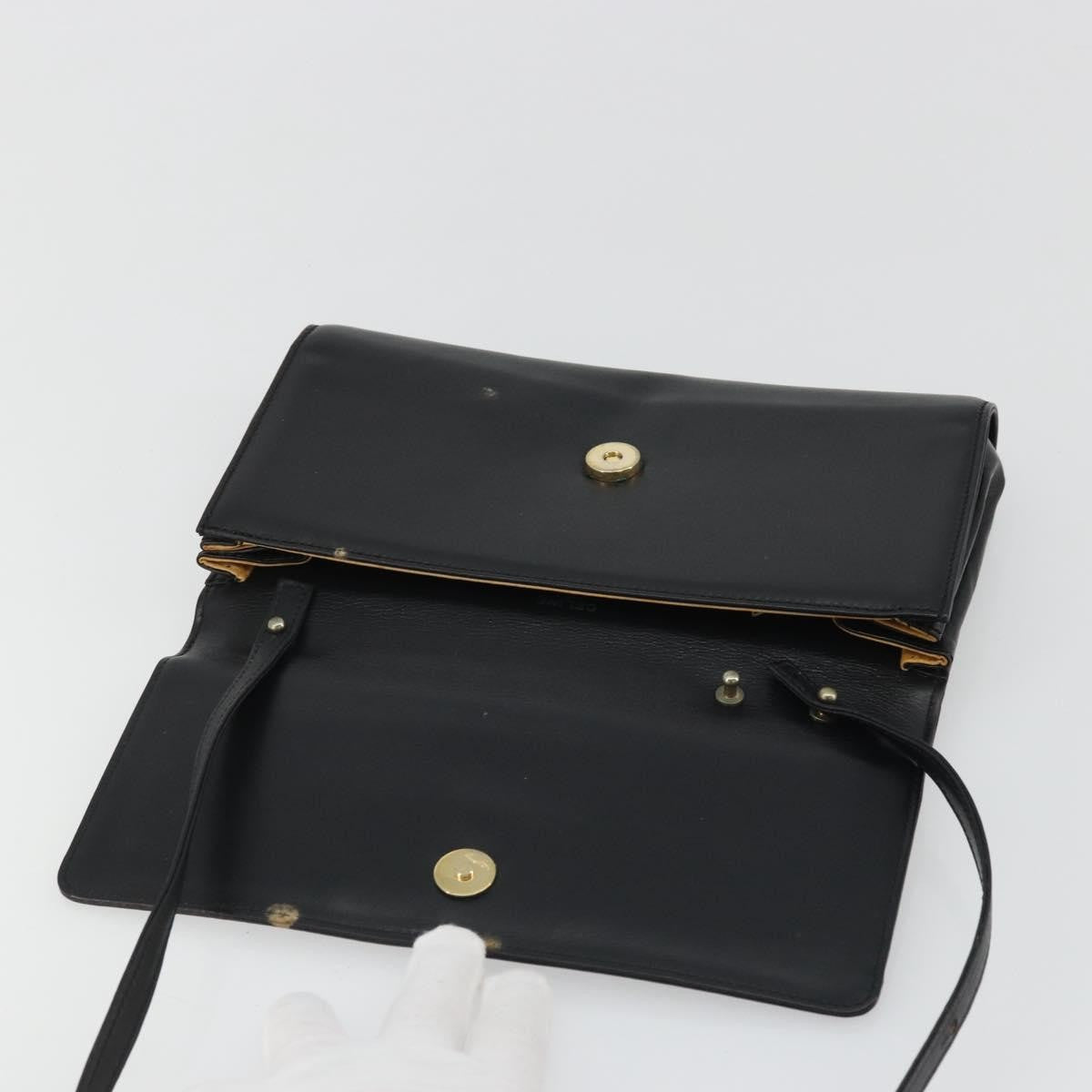 Celine Vintage Horsebit Sling Leather Black Leather Shoulder Bag Bag (Pre-Owned)