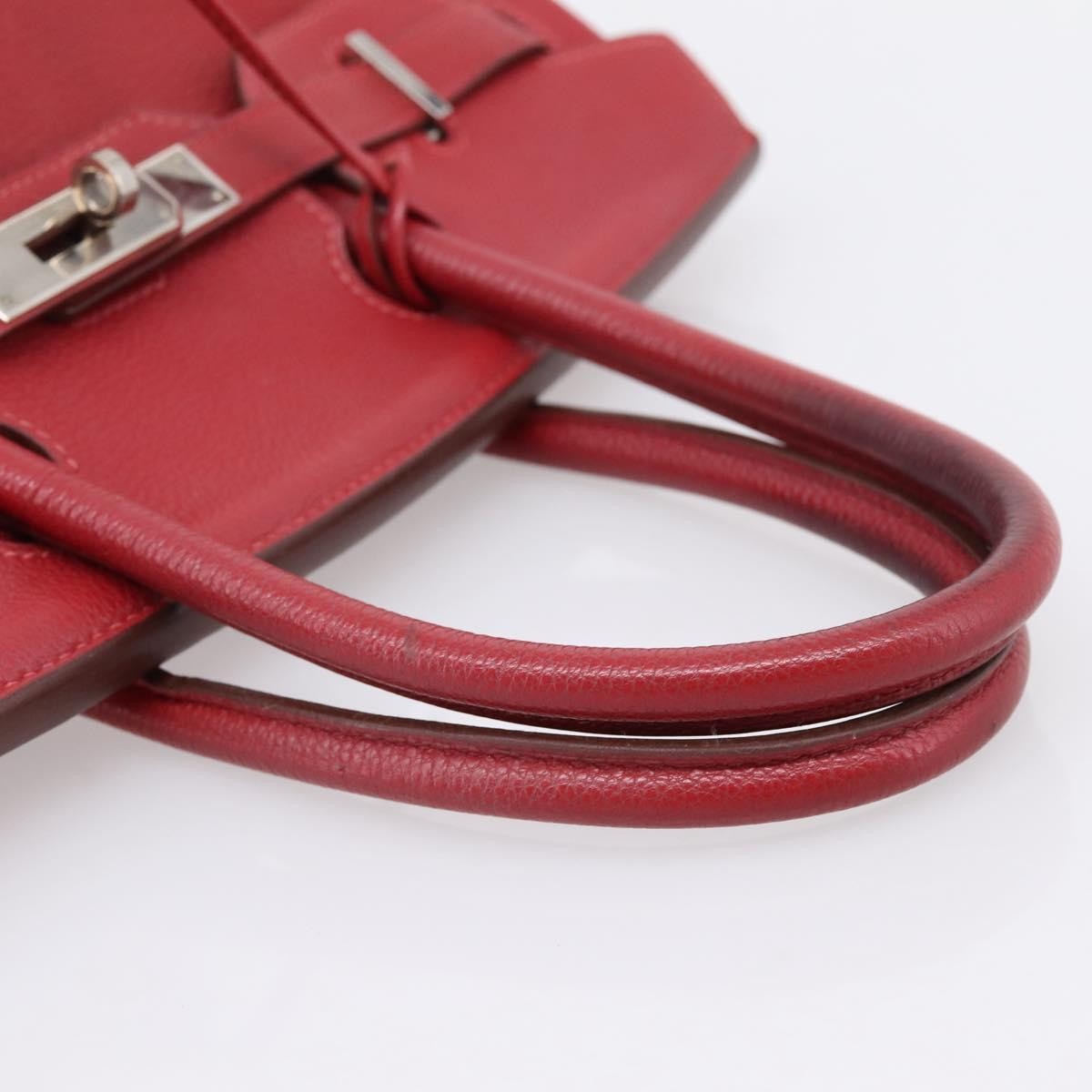 Hermes Birkin Red Togo With Palladium Hardware Red Leather Handbag (Pre-Owned)