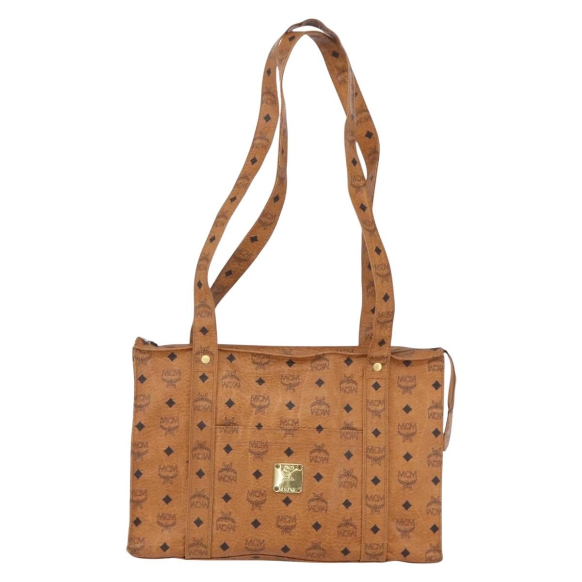 MCM Visetos Pvc Brown Canvas Shoulder Bag Bag (Pre-Owned)