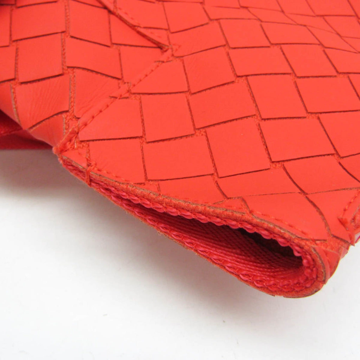 Bottega Veneta Fold-Over Intrecciato Effect Rubber Red Rubber Backpack Bag (Pre-Owned)