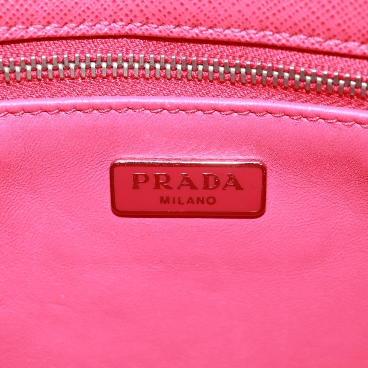 Prada Sound Chain Saffiano Leather Red Leather Shoulder Bag Bag (Pre-Owned)