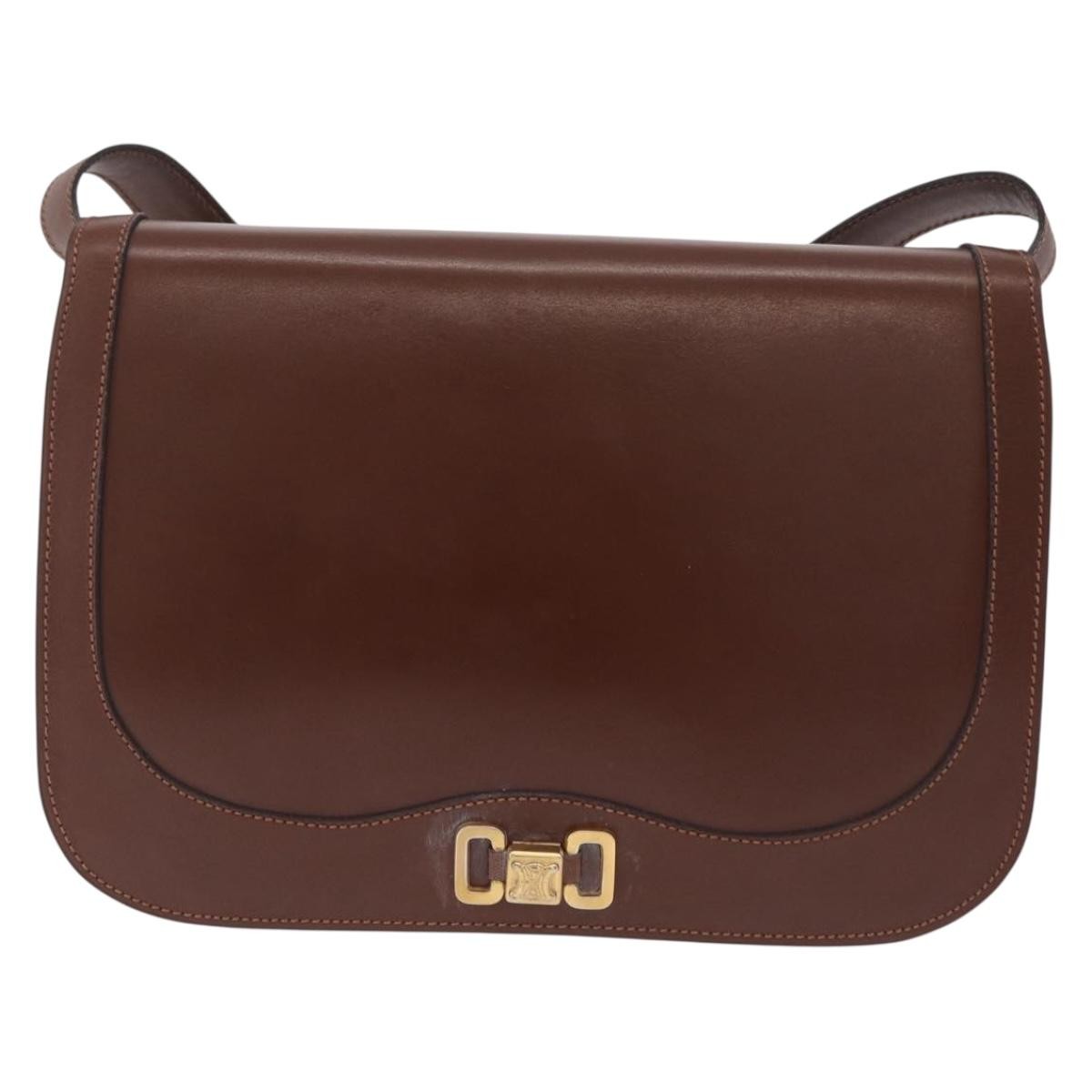 Celine Triomphe Leather Brown Leather Shoulder Bag Bag (Pre-Owned)