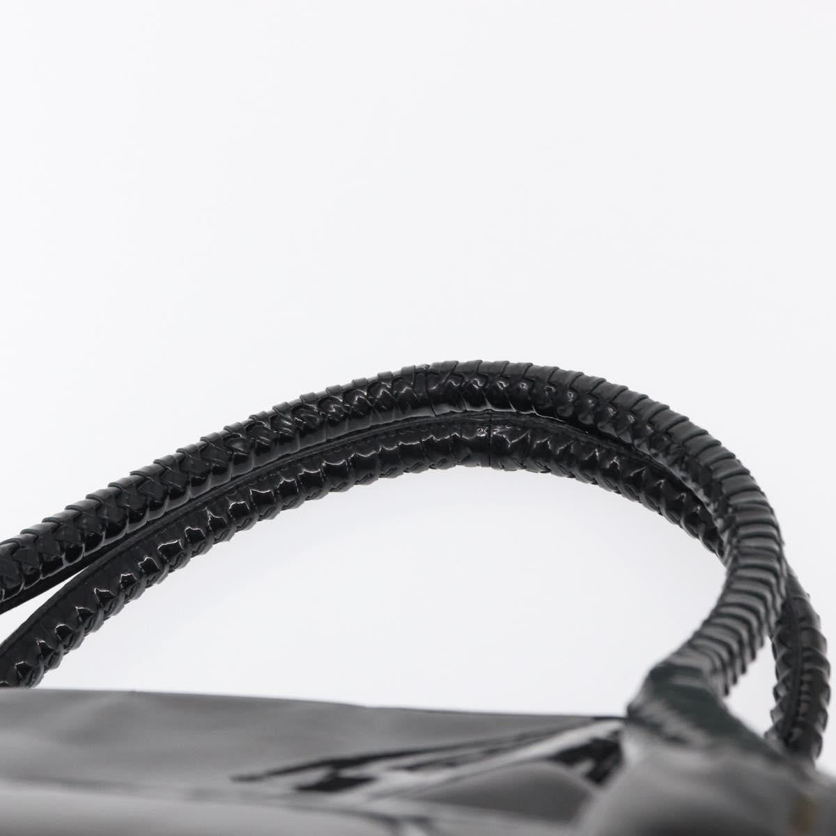 Salvatore Ferragamo Gancini Tote Patent Leather Black Patent_Leather Tote Bag Bag (Pre-Owned)