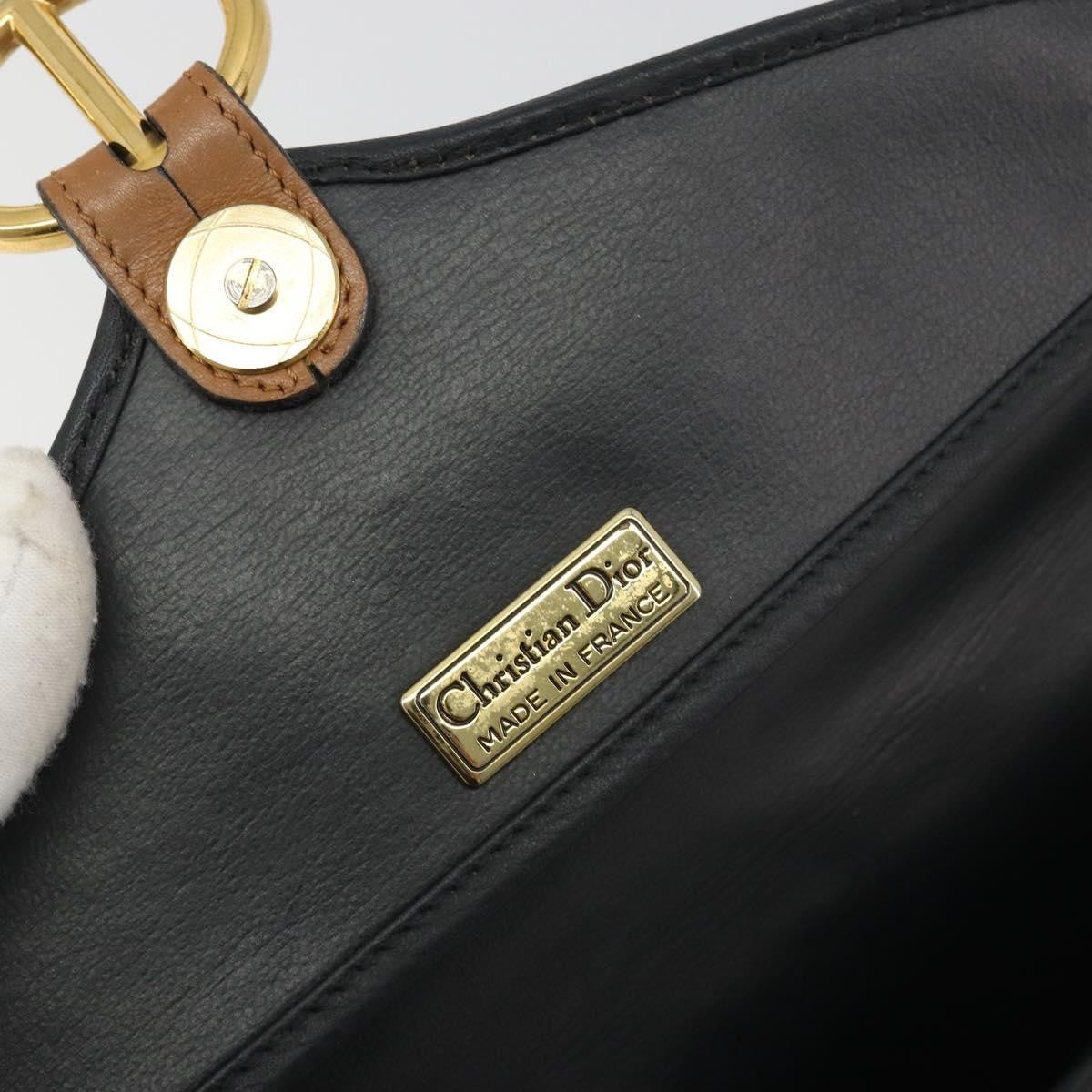 Christian Dior Vintage Cd Flap Leather Black Leather Shoulder Bag Bag (Pre-Owned)