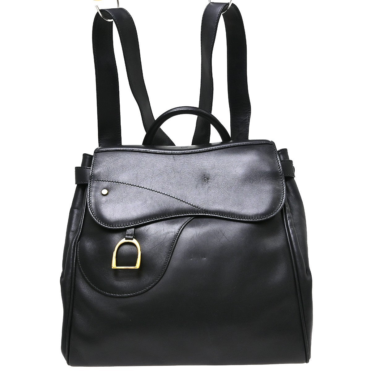 Gucci Backpack Leather Black Leather Backpack Bag (Pre-Owned)