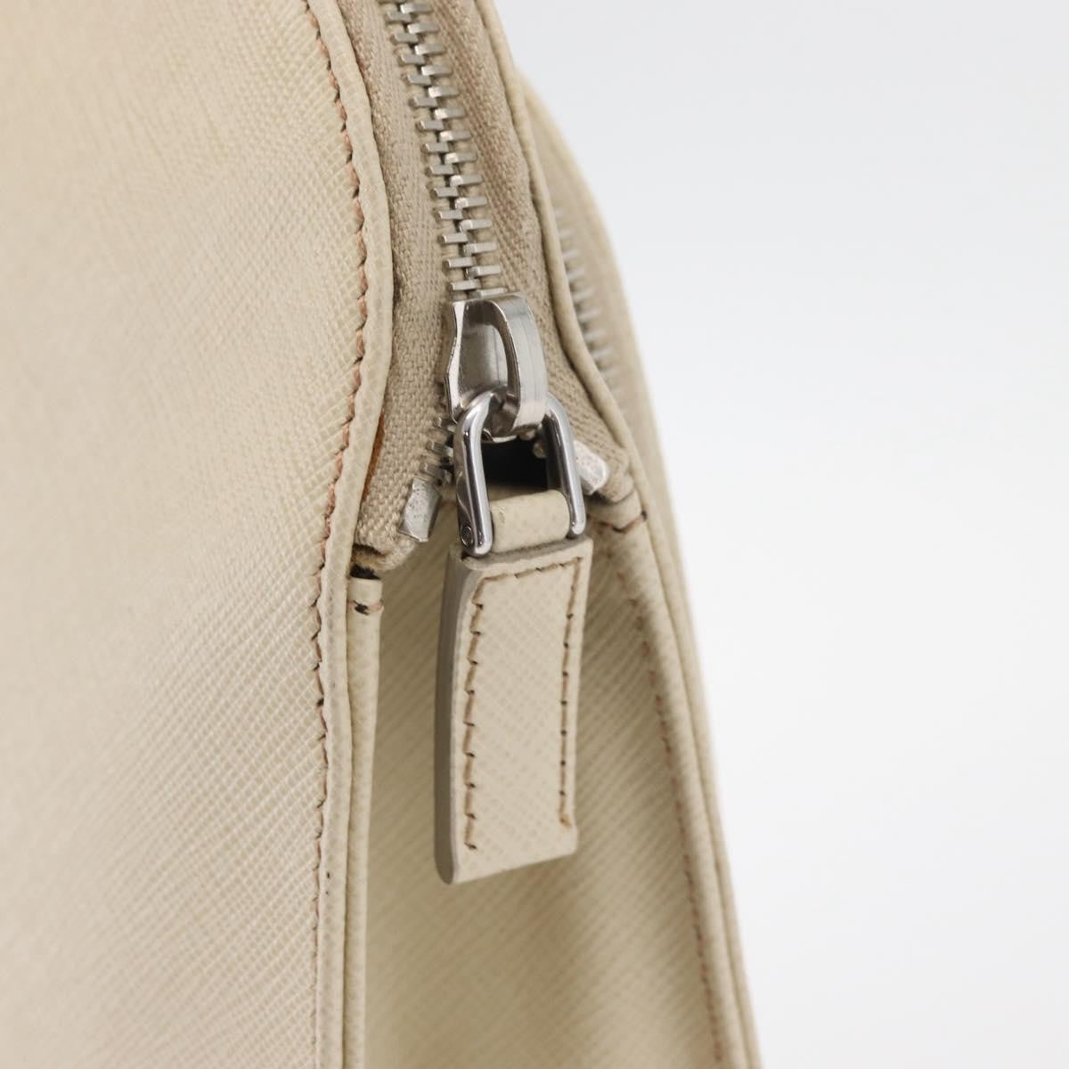 Prada Convertible Travel Saffiano Leather Beige Leather Briefcase Bag (Pre-Owned)