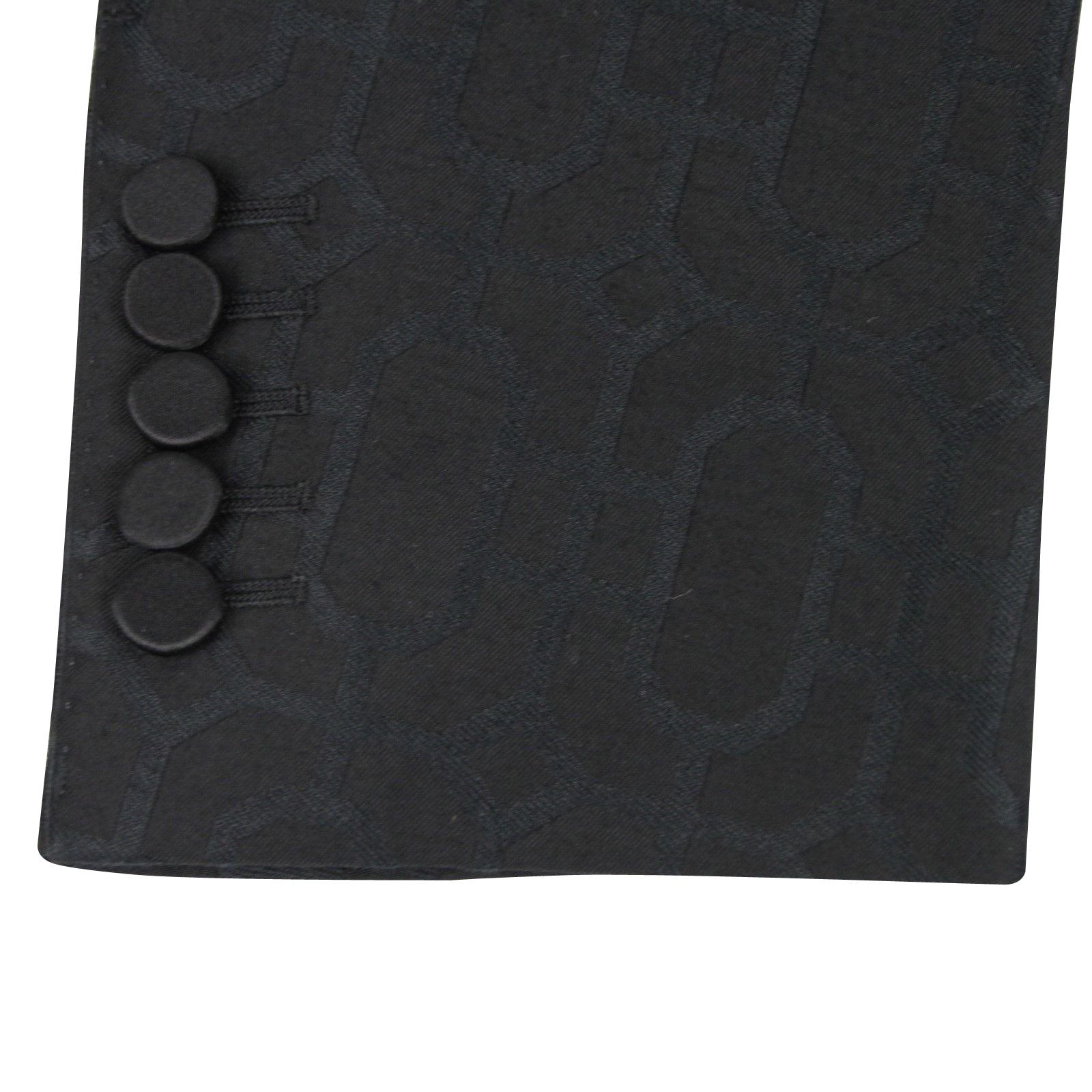 Gucci Men's Emerald Jacquard Dylan 60 Black Wool Silk 2 Buttons Jacket