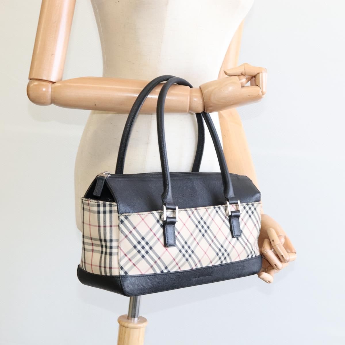 Burberry Nova Check Nova Check Canvas And Leather Beige Canvas Handbag (Pre-Owned)