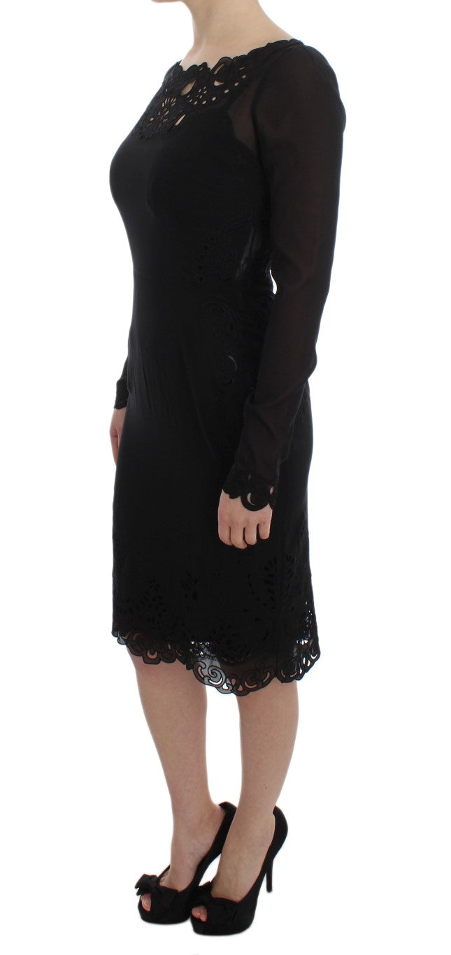Dolce & Gabbana Black Silk Stretch Sheath Women's Dress