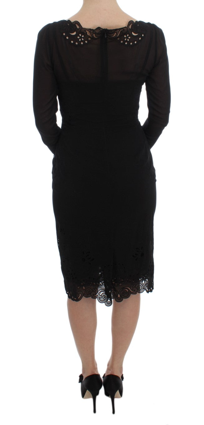 Dolce & Gabbana Black Silk Stretch Sheath Women's Dress