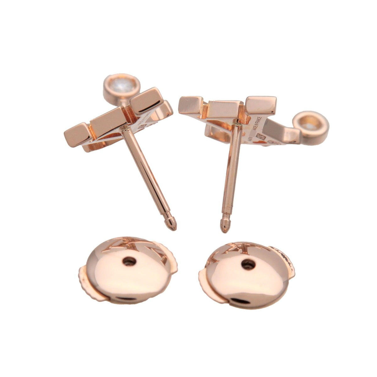 Louis Vuitton Idylle Blossom Lv Ear Stud 18K Yellow Gold With Diamond Gold Rose_Gold Earrings Jewelry (Pre-Owned)